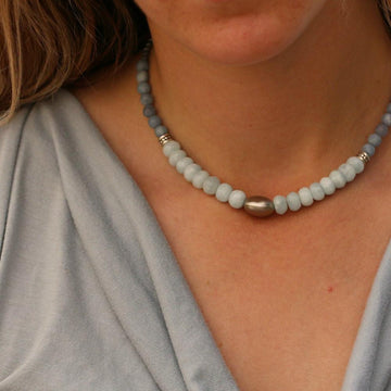 Aquamarine Necklace,Gemstone Necklace,Bead Necklaces for Women,Birthstone Necklace,Bead Necklaces,March Birthstone Necklace,Gift for Her